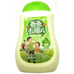 梦舒宝 爸爸去哪儿 儿童洗发沐浴二合一 青苹果味300ml/瓶